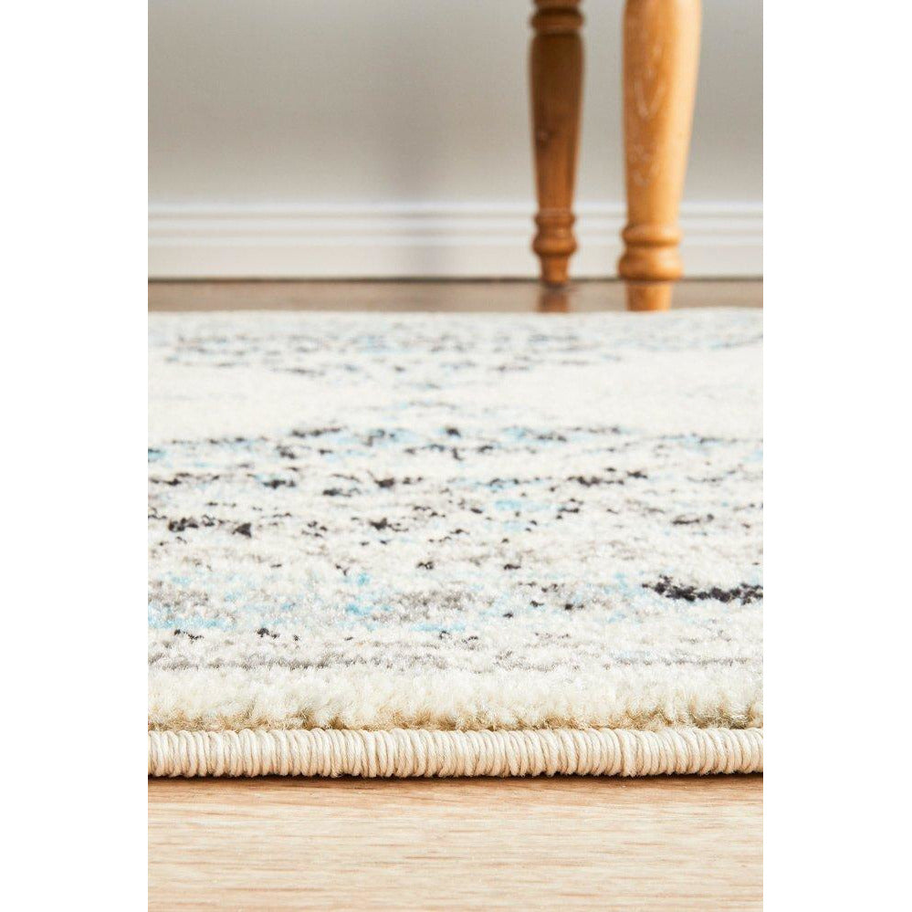 Salerno 1631 White Multi Colour Transitional Medallion Patterned Runner Rug - Rugs Of Beauty - 5