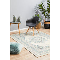 Salerno 1631 White Multi Colour Transitional Medallion Patterned Rug - Rugs Of Beauty - 3