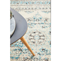 Salerno 1631 White Multi Colour Transitional Medallion Patterned Rug - Rugs Of Beauty - 8