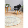 Salerno 1633 Grey Multi Colour Distressed Transitional Medallion Patterned Round Rug - Rugs Of Beauty - 4