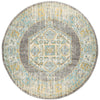 Salerno 1633 Grey Multi Colour Distressed Transitional Medallion Patterned Round Rug - Rugs Of Beauty - 1