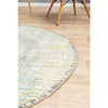 Salerno 1633 Grey Multi Colour Distressed Transitional Medallion Patterned Round Rug - Rugs Of Beauty - 5