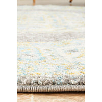 Salerno 1633 Grey Multi Colour Distressed Transitional Medallion Patterned Round Rug - Rugs Of Beauty - 8