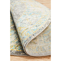 Salerno 1633 Grey Multi Colour Distressed Transitional Medallion Patterned Round Rug - Rugs Of Beauty - 9