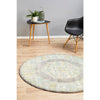 Salerno 1633 Grey Multi Colour Distressed Transitional Medallion Patterned Round Rug - Rugs Of Beauty - 2