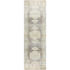 Salerno 1633 Grey Multi Colour Distressed Transitional Medallion Patterned Runner Rug - Rugs Of Beauty - 1