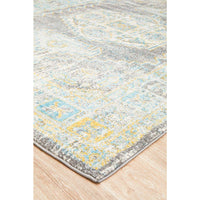 Salerno 1633 Grey Multi Colour Distressed Transitional Medallion Patterned Rug - Rugs Of Beauty - 8
