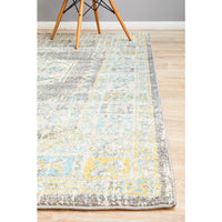 Salerno 1633 Grey Multi Colour Distressed Transitional Medallion Patterned Rug - Rugs Of Beauty - 6