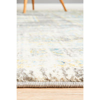 Salerno 1633 Grey Multi Colour Distressed Transitional Medallion Patterned Rug - Rugs Of Beauty - 7