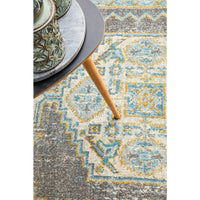 Salerno 1633 Grey Multi Colour Distressed Transitional Medallion Patterned Rug - Rugs Of Beauty - 5