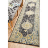Salerno 1634 Charcoal Grey Multi Colour Transitional Medallion Patterned Runner Rug - Rugs Of Beauty - 2
