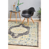 Salerno 1634 Charcoal Grey Multi Colour Transitional Medallion Patterned Rug - Rugs Of Beauty - 2