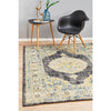 Salerno 1634 Charcoal Grey Multi Colour Transitional Medallion Patterned Rug - Rugs Of Beauty - 3