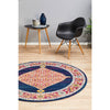 Salerno 1635 Blue Purple Multi Colour Transitional Medallion Patterned Round Rug - Rugs Of Beauty - 4