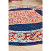 Salerno 1635 Blue Purple Multi Colour Transitional Medallion Patterned Round Rug - Rugs Of Beauty - 8