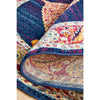 Salerno 1635 Blue Purple Multi Colour Transitional Medallion Patterned Round Rug - Rugs Of Beauty - 9