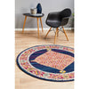 Salerno 1635 Blue Purple Multi Colour Transitional Medallion Patterned Round Rug - Rugs Of Beauty - 2