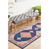 Salerno 1635 Blue Purple Multi Colour Transitional Medallion Patterned Runner Rug - Rugs Of Beauty - 3