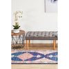 Salerno 1635 Blue Purple Multi Colour Transitional Medallion Patterned Runner Rug - Rugs Of Beauty - 4
