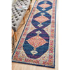 Salerno 1635 Blue Purple Multi Colour Transitional Medallion Patterned Runner Rug - Rugs Of Beauty - 2