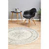 Salerno 1636 Silver Grey Multi Colour Transitional Medallion Patterned Round Rug - Rugs Of Beauty - 2