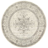 Salerno 1636 Silver Grey Multi Colour Transitional Medallion Patterned Round Rug - Rugs Of Beauty - 1