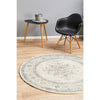 Salerno 1636 Silver Grey Multi Colour Transitional Medallion Patterned Round Rug - Rugs Of Beauty - 3