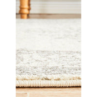 Salerno 1636 Silver Grey Multi Colour Transitional Medallion Patterned Runner Rug - Rugs Of Beauty - 6