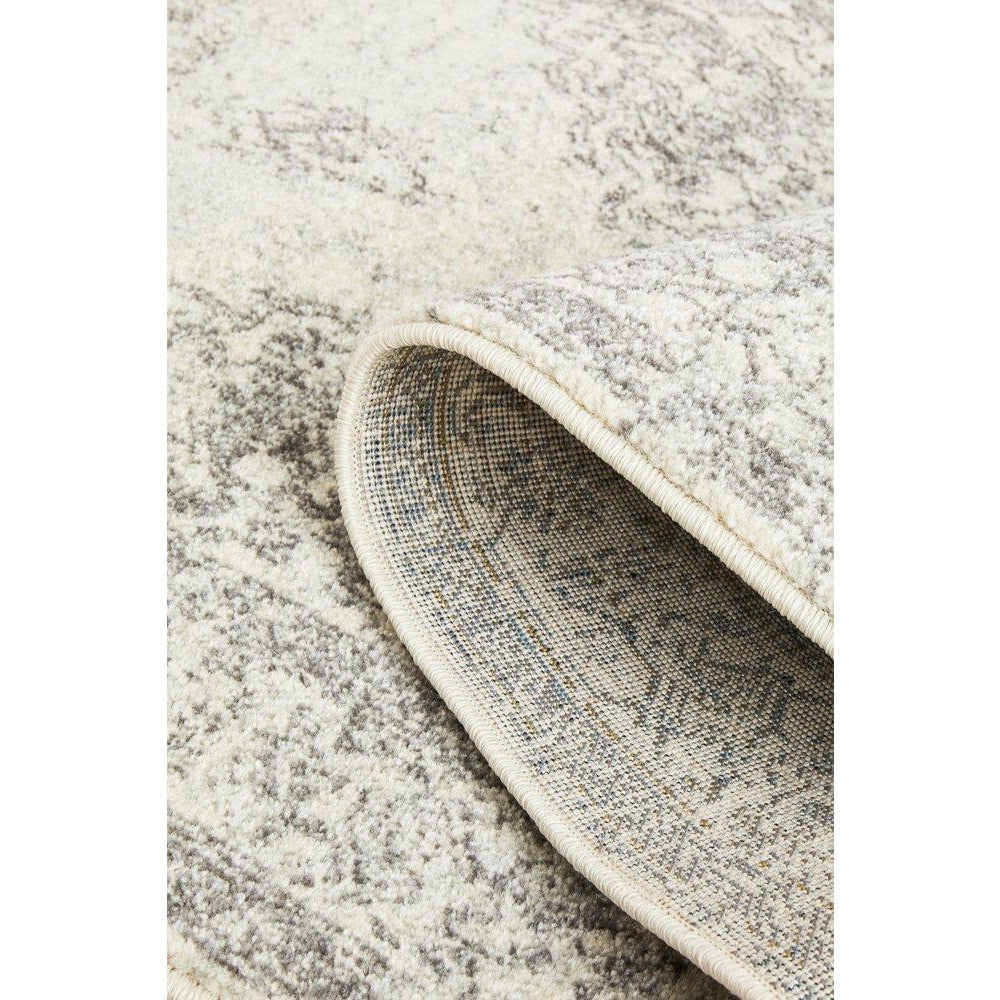 Salerno 1636 Silver Grey Multi Colour Transitional Medallion Patterned Runner Rug - Rugs Of Beauty - 9