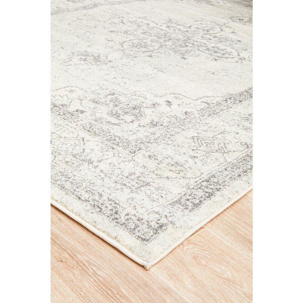 Salerno 1636 Silver Grey Multi Colour Transitional Medallion Patterned Rug - Rugs Of Beauty - 8