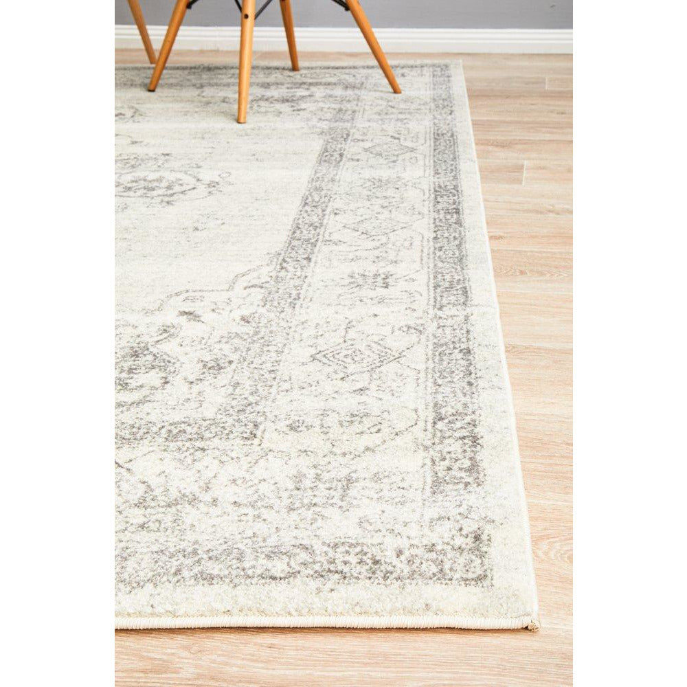 Salerno 1636 Silver Grey Multi Colour Transitional Medallion Patterned Rug - Rugs Of Beauty - 7