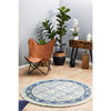 Salerno 1637 Blue Multi Colour Transitional Patterned Round Rug - Rugs Of Beauty - 3