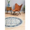 Salerno 1637 Blue Multi Colour Transitional Patterned Round Rug - Rugs Of Beauty - 4