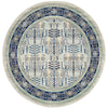 Salerno 1637 Blue Multi Colour Transitional Patterned Round Rug - Rugs Of Beauty - 1