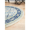 Salerno 1637 Blue Multi Colour Transitional Patterned Round Rug - Rugs Of Beauty - 6