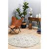 Salerno 1638 Grey Multi Colour Transitional Diamond Patterned Round Rug - Rugs Of Beauty - 4