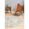 Salerno 1638 Grey Multi Colour Transitional Diamond Patterned Round Rug - Rugs Of Beauty - 2