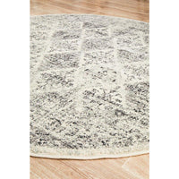 Salerno 1638 Grey Multi Colour Transitional Diamond Patterned Round Rug - Rugs Of Beauty - 7