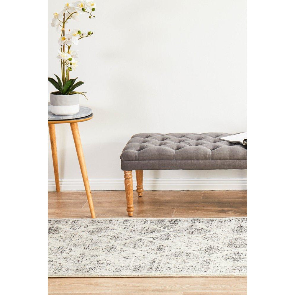 Salerno 1638 Grey Multi Colour Transitional Diamond Patterned Runner Rug - Rugs Of Beauty - 4