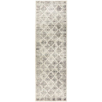 Salerno 1638 Grey Multi Colour Transitional Diamond Patterned Runner Rug - Rugs Of Beauty - 1