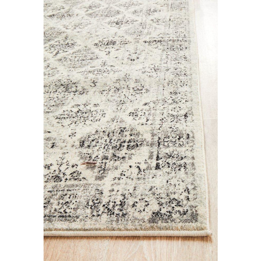 Salerno 1638 Grey Multi Colour Transitional Diamond Patterned Runner Rug - Rugs Of Beauty - 8