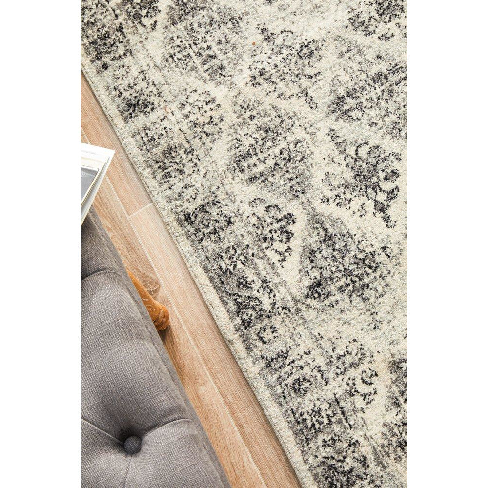 Salerno 1638 Grey Multi Colour Transitional Diamond Patterned Runner Rug - Rugs Of Beauty - 6