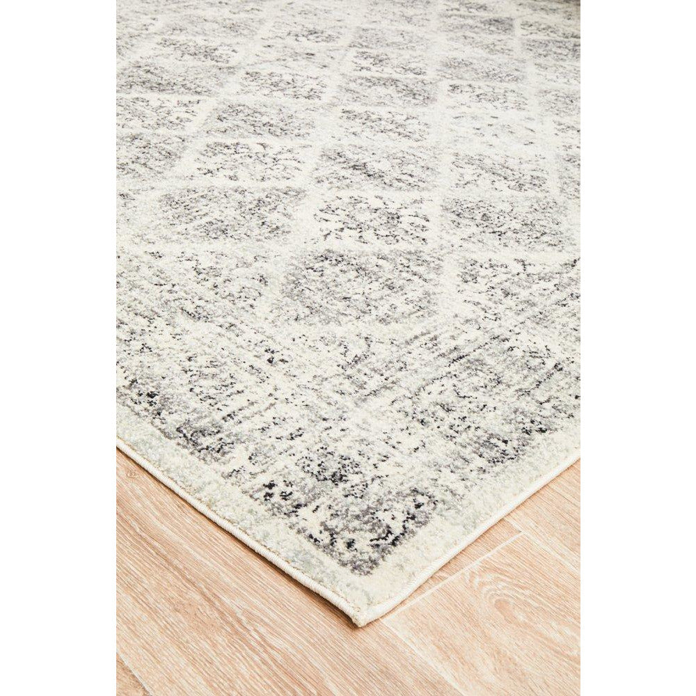 Salerno 1638 Grey Multi Colour Transitional Diamond Patterned Rug - Rugs Of Beauty - 8
