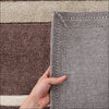 Calais Brown Grey Beige Modern Stripe Patterned Rug - Rugs Of Beauty