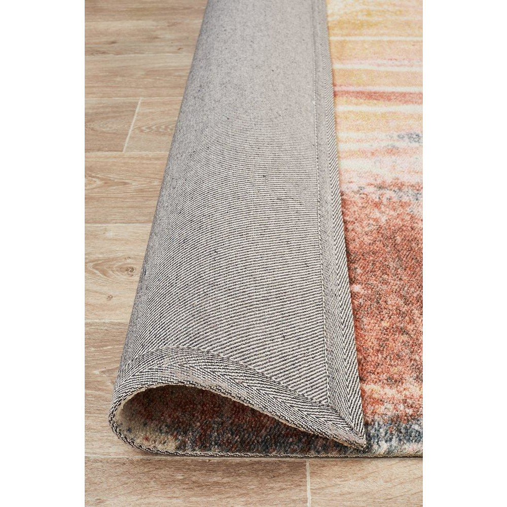 Calais Water Colour Blue Rust Modern Abstract Rug - Rugs Of Beauty - 7