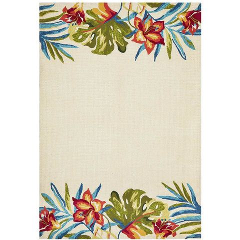 Florence 1530 White Floral Patterned Outdoor Modern Rug - Rugs Of Beauty - 1