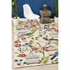 Florence 1534 White Multi Colour Floral Birds Bird Cages Outdoor Modern Rug - Rugs Of Beauty - 2