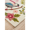 Florence 1534 White Multi Colour Floral Birds Bird Cages Outdoor Modern Rug - Rugs Of Beauty - 3