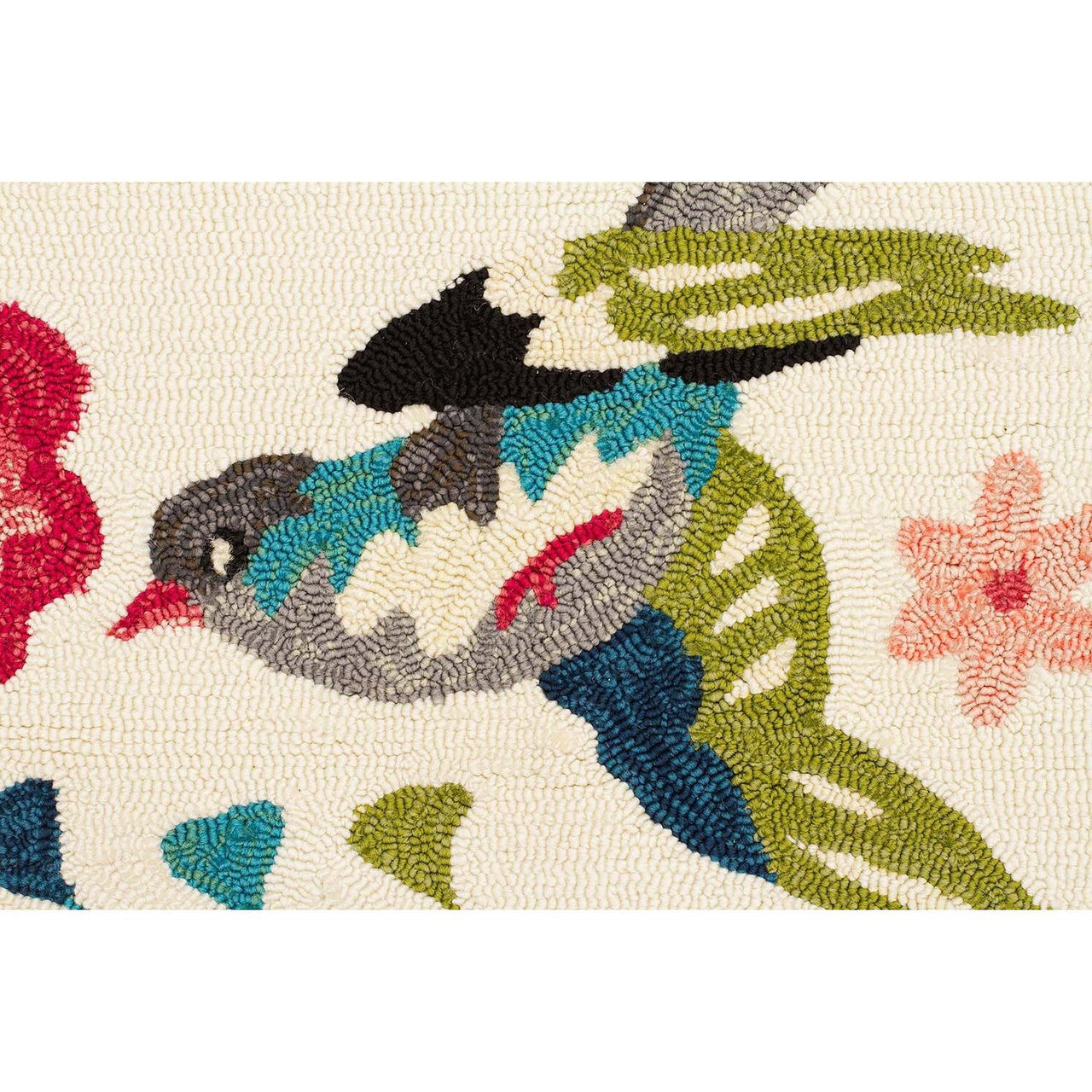 Florence 1534 White Multi Colour Floral Birds Bird Cages Outdoor Modern Rug - Rugs Of Beauty - 6