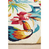 Florence 1535 White Multi Coloured Toucan Birds Floral Patterned Outdoor Modern Rug - Rugs Of Beauty - 5